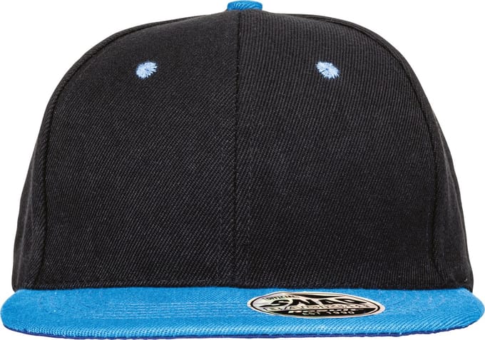 Result Bronx Original Flat Peak Snapback Dual Colour Cap RH82 - Black/Azure - One size