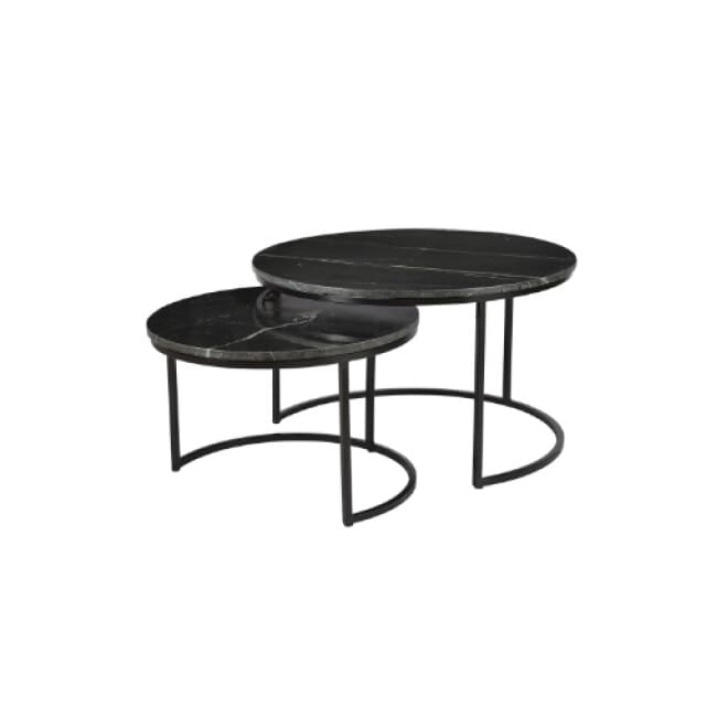 Starfurn salontafel nova black marble 70 cm set van 2