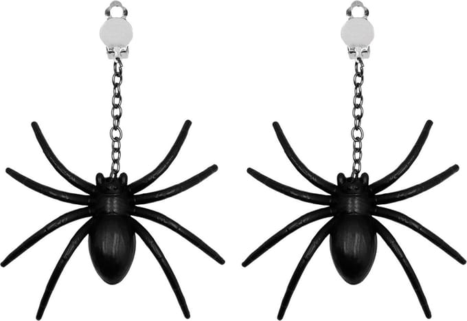Boland - Paar oorbellen Spin Zwart - Volwassenen - Vrouwen - Heks - Halloween en Horror- Gothic