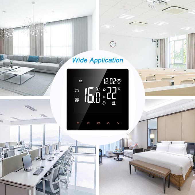 Digitale Smart WiFi Programmeerbare Thermostaat Temperatuurregelaar Thuis Hotel 16A Wi-Fi wit