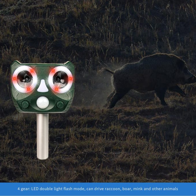 Soar Animal Repeller Bird Fox Cat Ultrasoon afschrikmiddel voor tuinboerderij groen