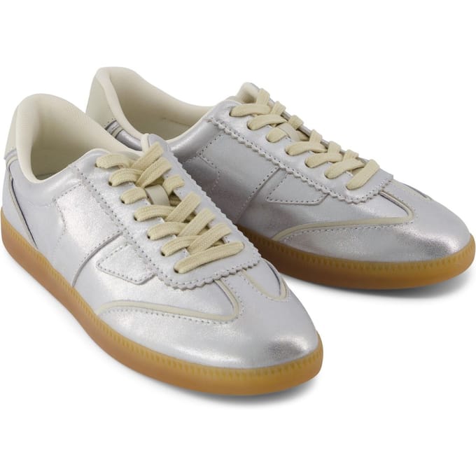 TOMS Collins Leren Dames Zilveren Sneakers
