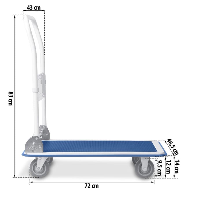 HM-505 handtransportwagen - wit en blauw