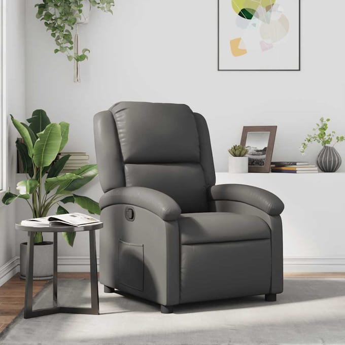 vidaXL - Fauteuil - verstelbaar - kunstleer - grijs