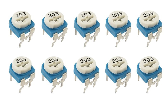 Weerstand regelbaar 20K Ohm RM-065 Trimpot Trimmer Potentiometer 10-stuks RM065-203