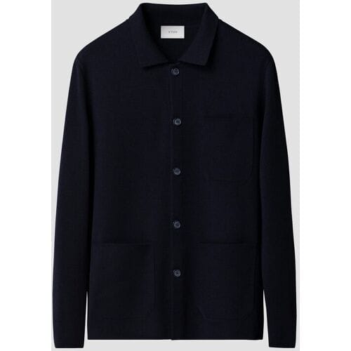 Eton Vest Luxury Extrafine Merino Milano Stitch Button Closure Navy / male