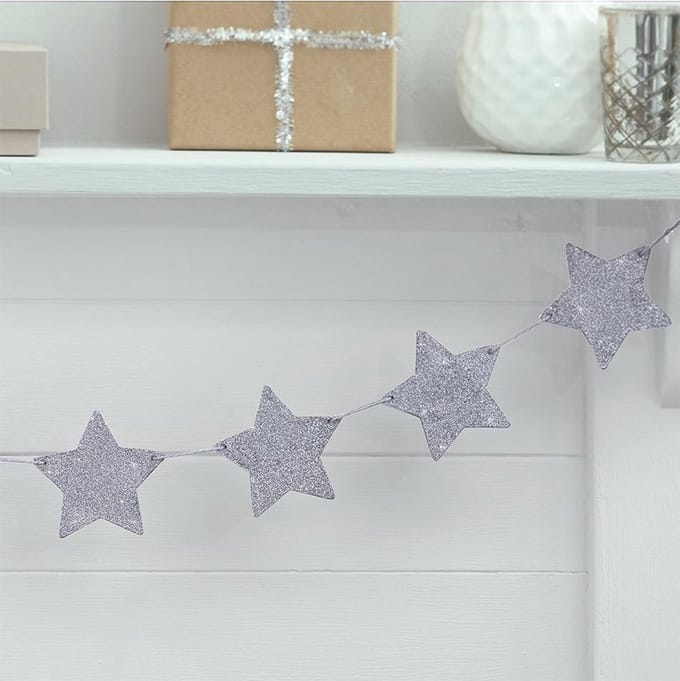 Ginger Ray - Metallic Star - Slinger Sterren Zilver