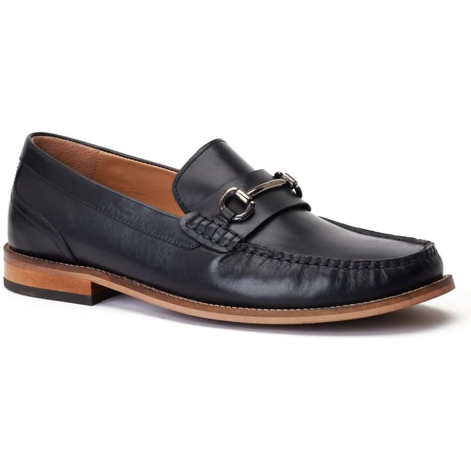 Base London Madison leren herenpantoffels zwart