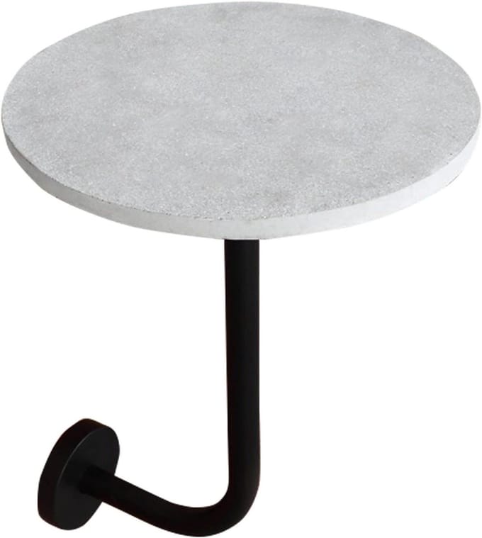 Wandtafel Rond - Bistrotafel Bartafel - Ruimte Besparen - Afgeronde Rand - Dia 40 cm - Grijs Cement