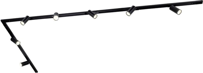Ledvion - LED Railverlichting 3M + 7 Railspots (Zwart - Dimbaar - GU10 Fitting) - 1-Fase
