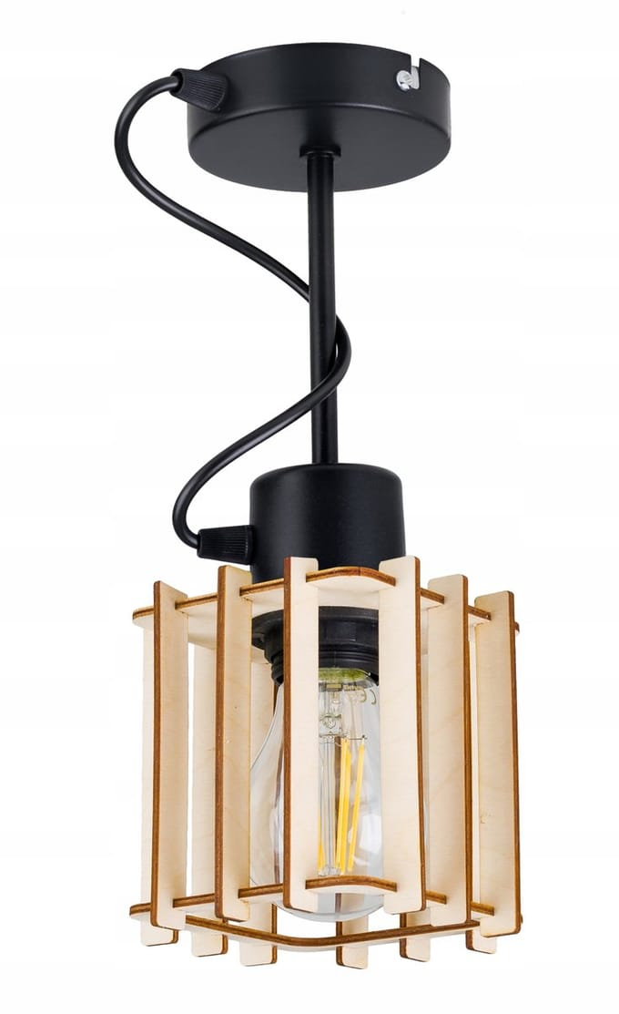 Hanglamp Loft Hout E27 Enkele Lichtbron