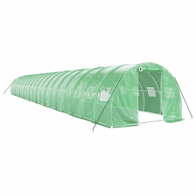 vidaXL - Tuinkas - met - stalen - frame - 60 - m² - 20x3x2 - m - groen