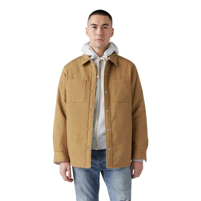 Levis Herenoverhemd van geribbeld kord met Bryant-patroon (Hermelijn)