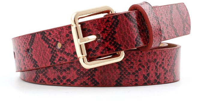 Snake Riem - Rood | Riemmaat 90 cm | 100 x 2,4 cm | Kunstleer