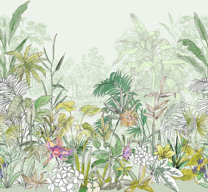 Fotobehang Hortus - Meerkleurig - 2,50m X 250cm