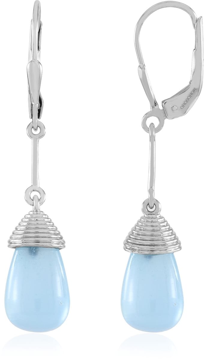 Blauwe Onyx Zilveren Oorbellen