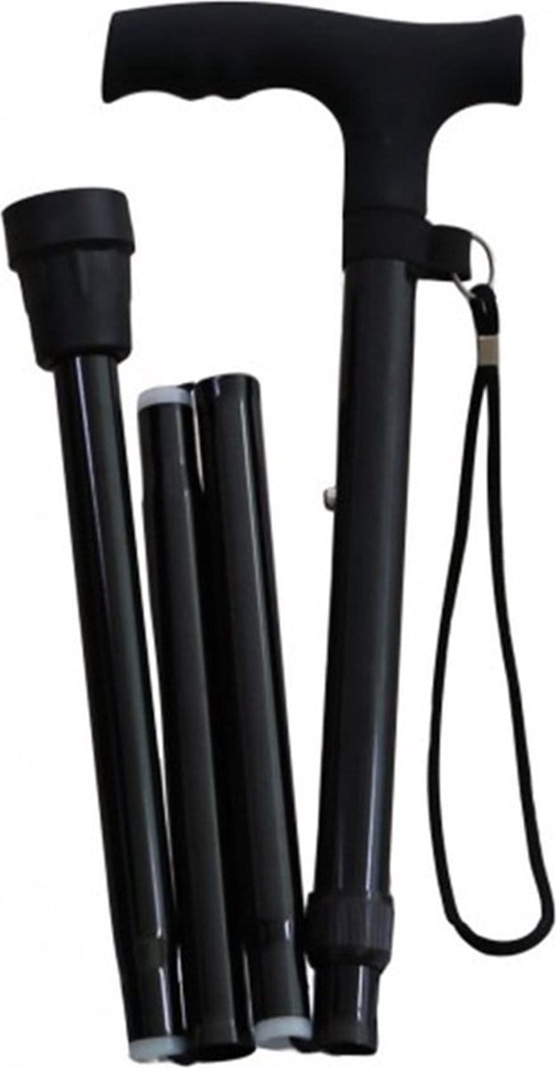Opvouwbare Wandelstok Aluminium Zwart