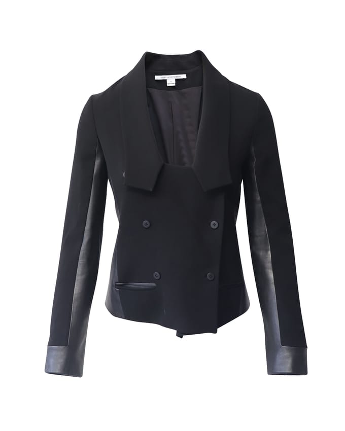 Diane Von Furstenberg Cropped Blazer in Zwart Triacetaat