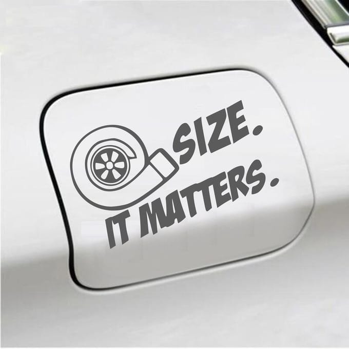 Bumpersticker - Size It Matters - 10 X 17 - Antraciet