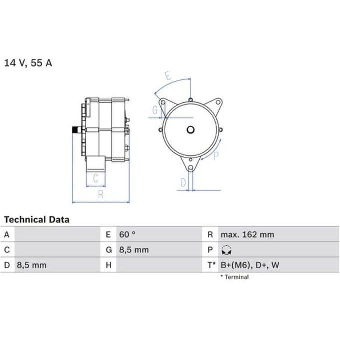 Driefasige generator BOSCH 0 986 031 270