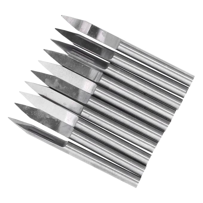 10 Pièces Fraises à Graver Acier Tungstène Durable Haute Dureté Résistance à l'Usure Fraises en V pour Routeur CNC