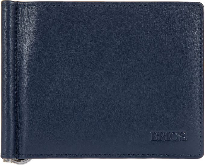 BRIC'S Leren Dollarclip Bernina Wallet Ocean Blue Donkerblauw