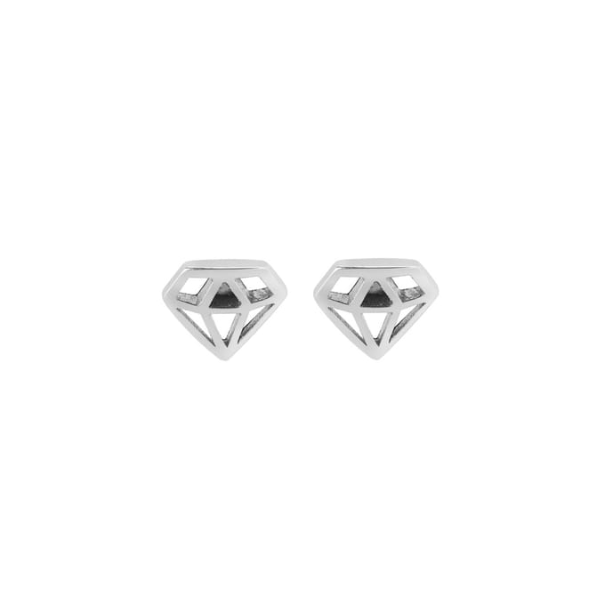 Zilver Kleine Diamant Oorknopjes