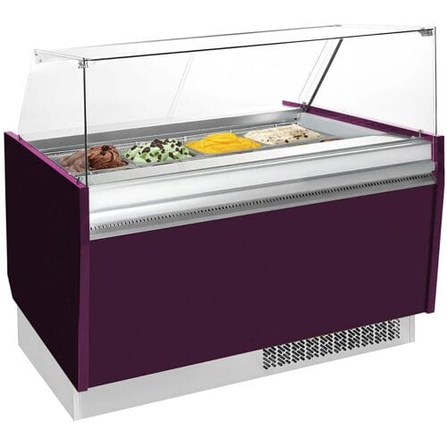 GGM Gastro Eistheke LIAM - 1560mm - Statisch - für 13+13x 5 Liter Eisbehälter - Violett Paars
