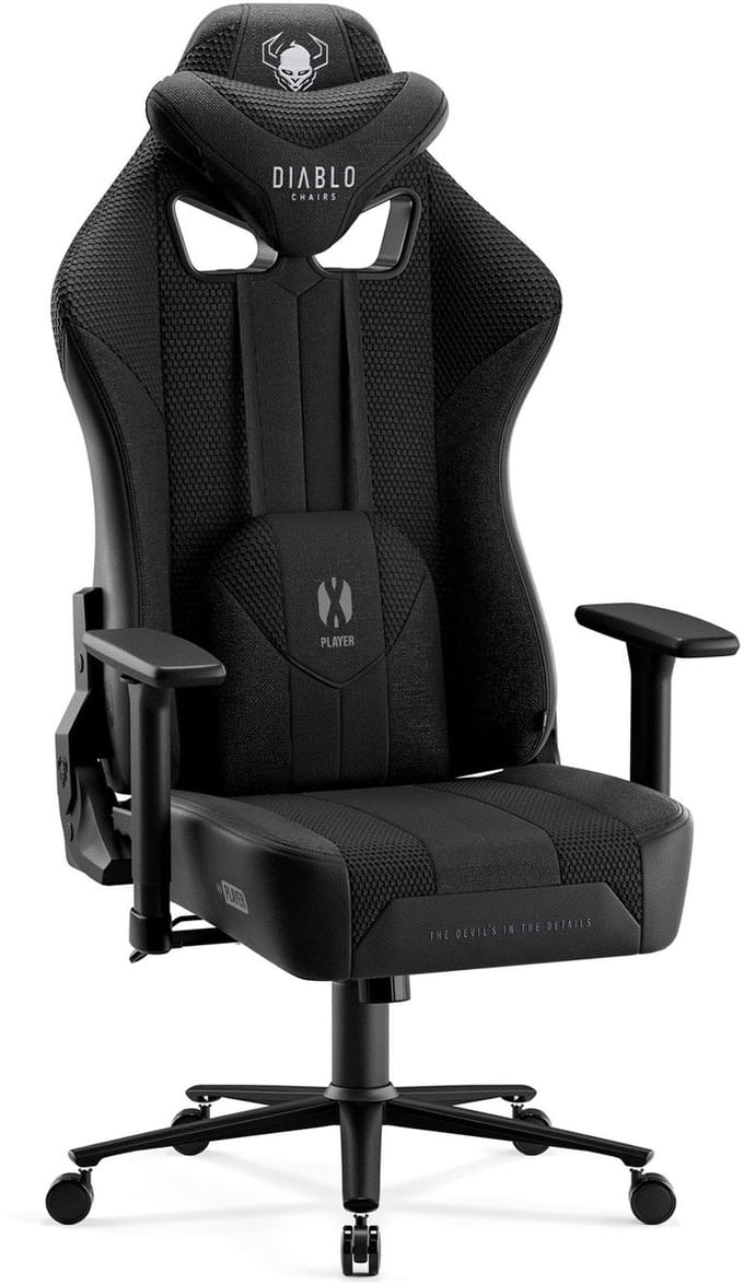 DIABLO CHAIRS - Gaming stoel X-Player 2.0 - Bureaustoel verstelbaar - Normale maat - Zwart
