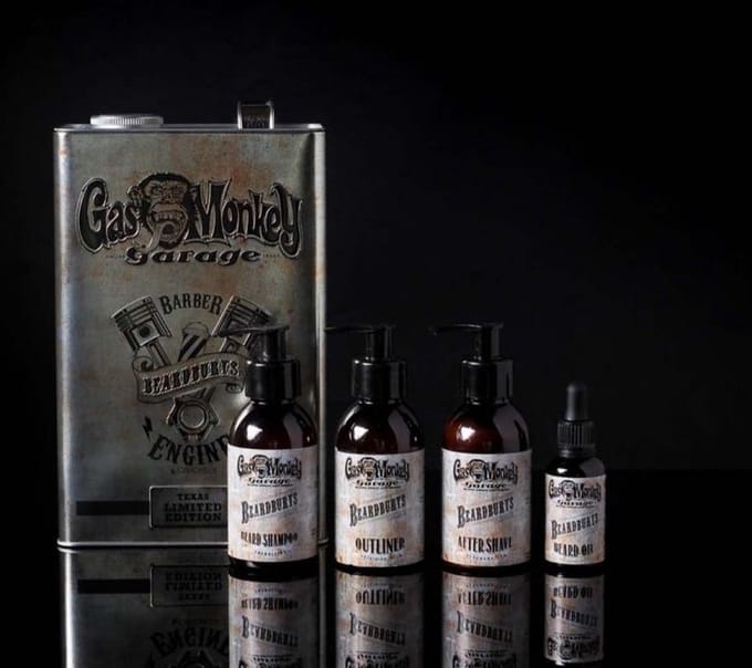 Beardburys Kit Edición Limitada Para Cuidado De Barba De Gas Monkey 4 Pcs - Beard Kit - GAS MONKEY GARAGE BEARD SET