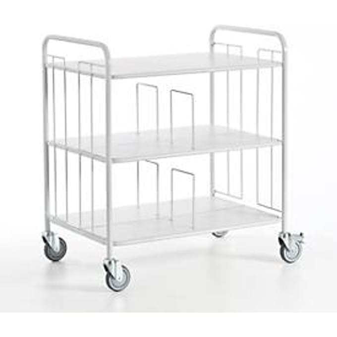 Kantoorwagen dubbelzijdig met scheiding, 940 x 650 mm