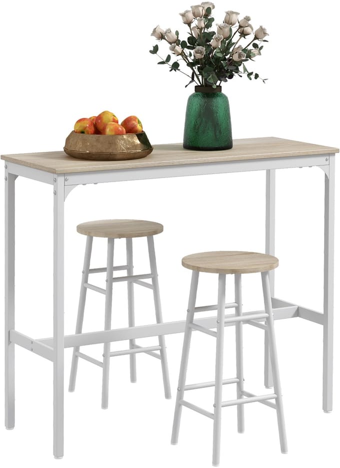 HOMCOM-Bartafelset-MDF-105x40x90cm-Eiken