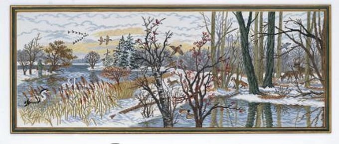 borduurpakket 12-793 winterlandschap met bosdieren