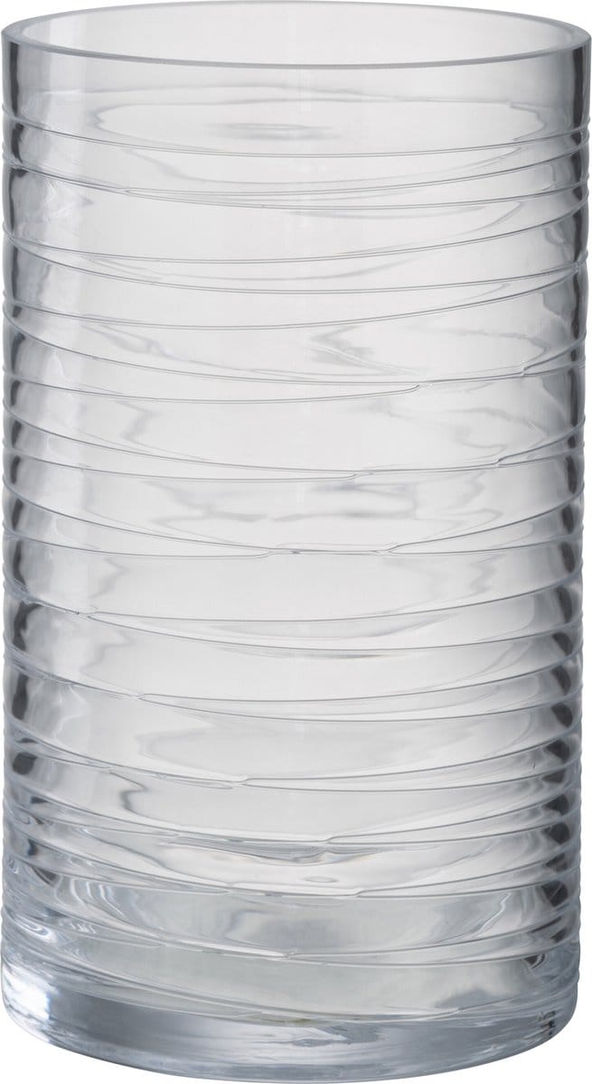 J-Line windlicht Strepen - glas - transparant - large