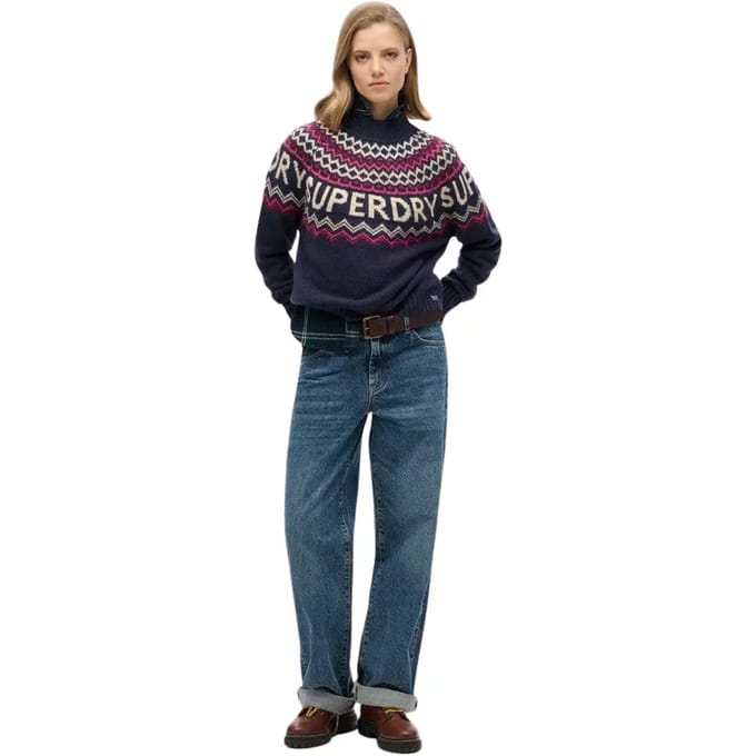 Superdry Fair Isle Branded Gebreide Trui Dames