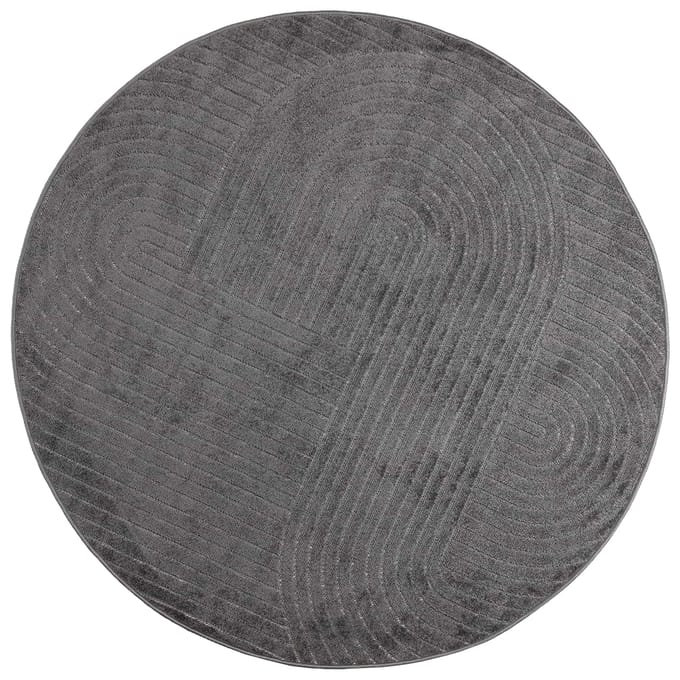 vidaXL - Binnen- - en - buitenkleed - PALMERAS - Antraciet - Ø - 200 - CM - Polyester