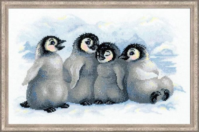 Borduurpakket pinquins