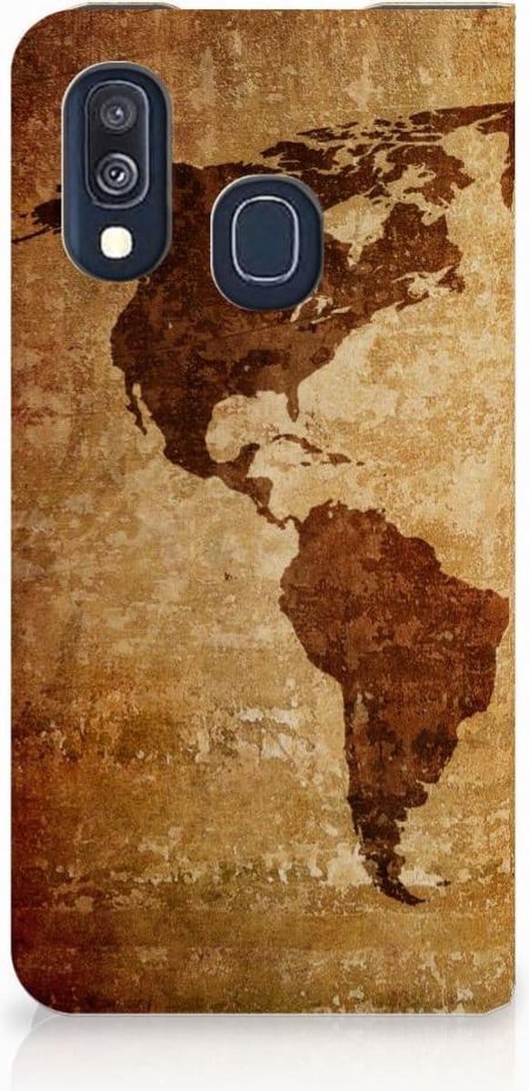 Samsung Galaxy A40 Book Cover Wereldkaart