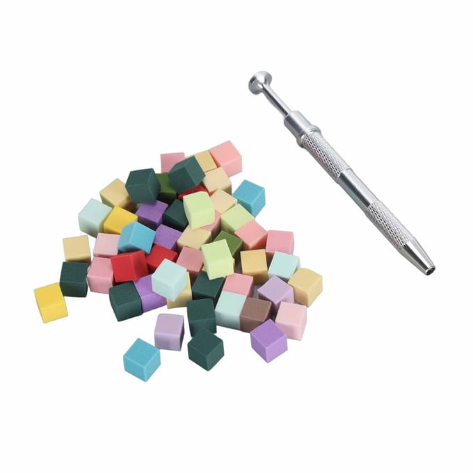 100 stuks Nail Art Zachte Spons Veelzijdig Draagbaar Mini Nagelblok Buffer Polijster Vijl Tofu Blokjes met beige