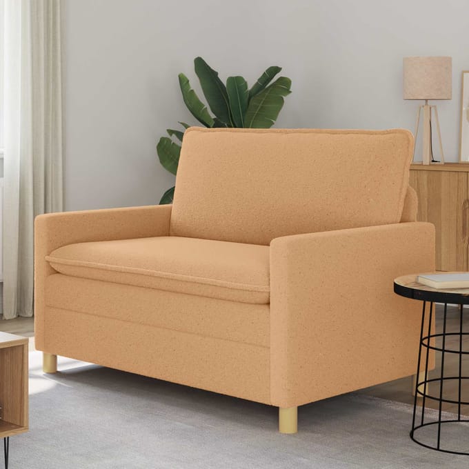 vidaXL - Bank - 2-zits - Beige - 126 - x - 81 - x - 87,5 - cm - Stof