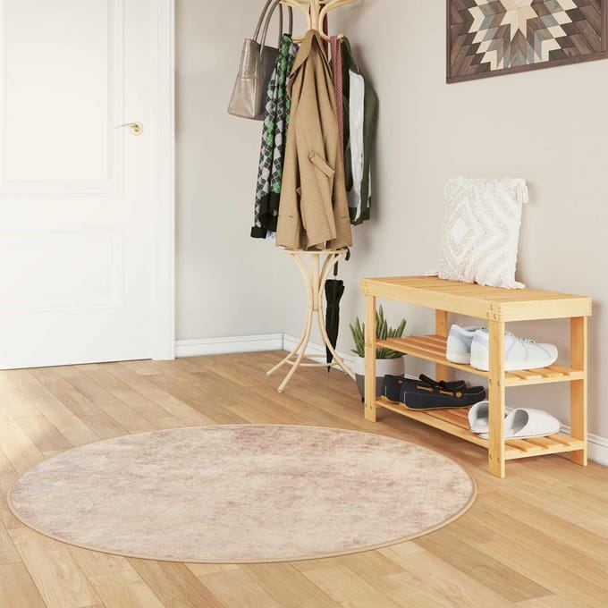 vidaXL - Tapijt - Runner - MARSA - Beige - 120 - x - 120 - cm - Polyester - en - PVC