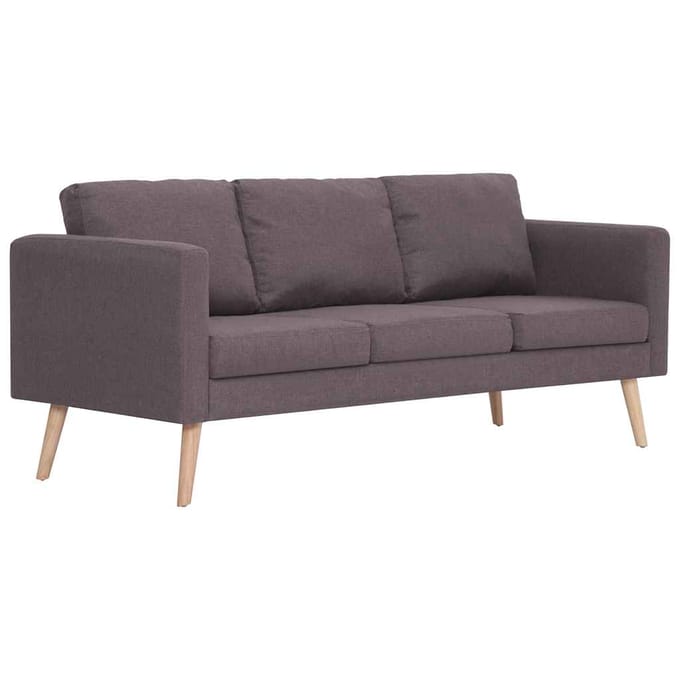 vidaXL - 2-delig - Bankstel - stof - taupe