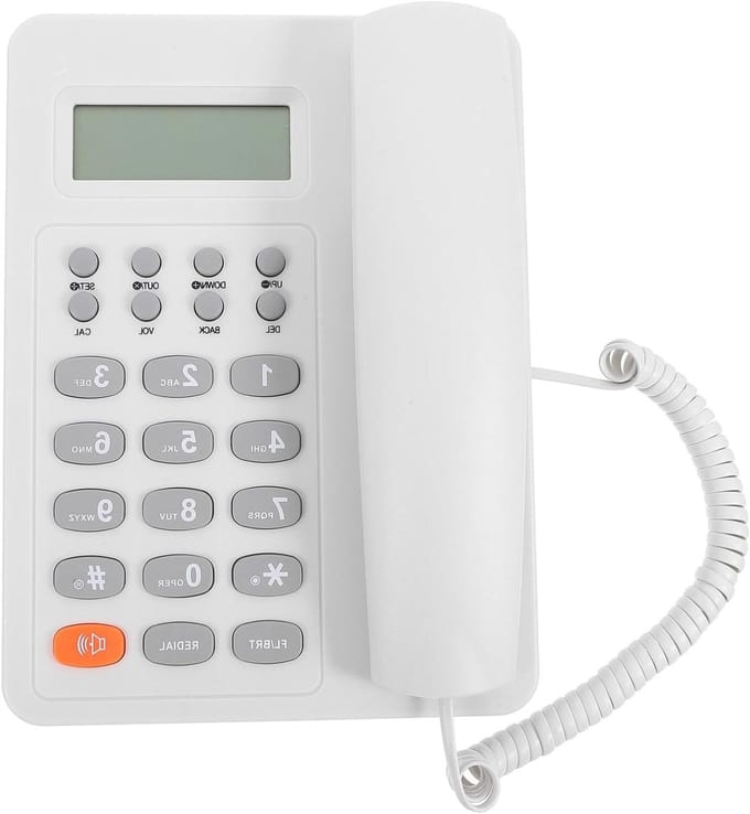 Vaste Telefoon - Bureautelefoon Kantoor - Efficiënte Communicatie - Helder Geluid - 215 cm - Wit
