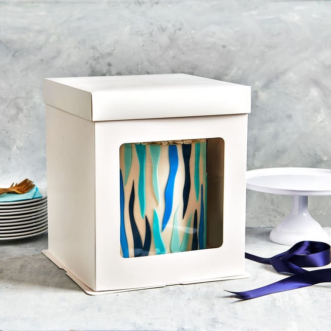 FunCakes Taartdoos Hoog - met Venster - Wit - 40x40x45,5 cm - Cakedoos