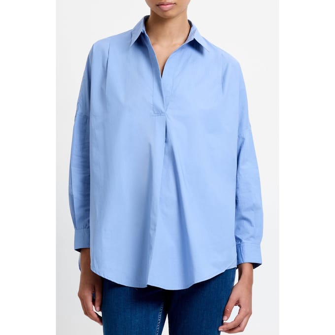 French Connection L/s Popover Dusted Blue Taglia: 8 | Magliette intime Outlet | Donna | Blu