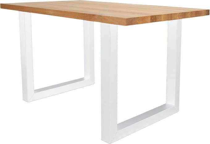 Eettafel Rover eikenhout 200x100 U-poot wit