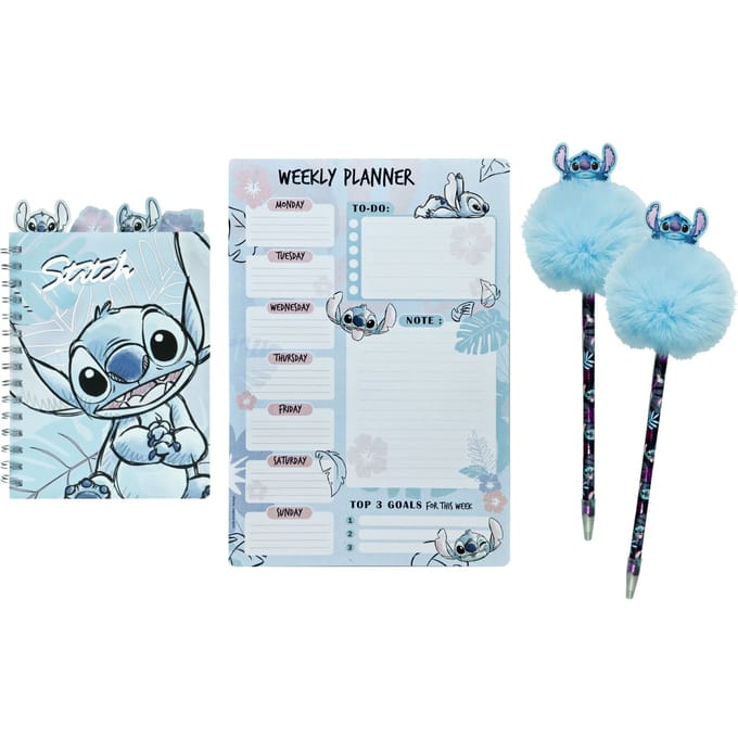 Lilo & Stitch schoolset; pennen, notitieboek en planner