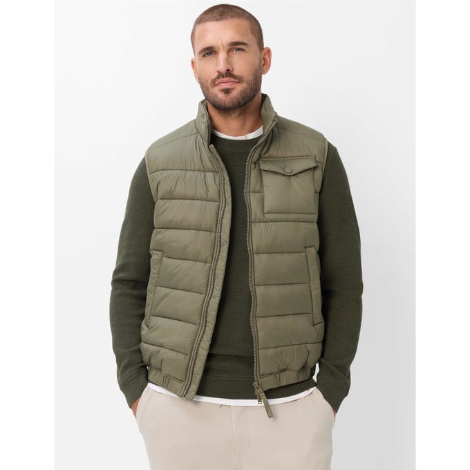 Brax Heren Gilet  Style WILL khaki Groen Khaki, groen - khaki, maat S