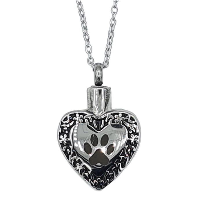 Ketting met Ashanger Hond – Hart met pootafdruk – Edelstaal – Lengte 50 cm