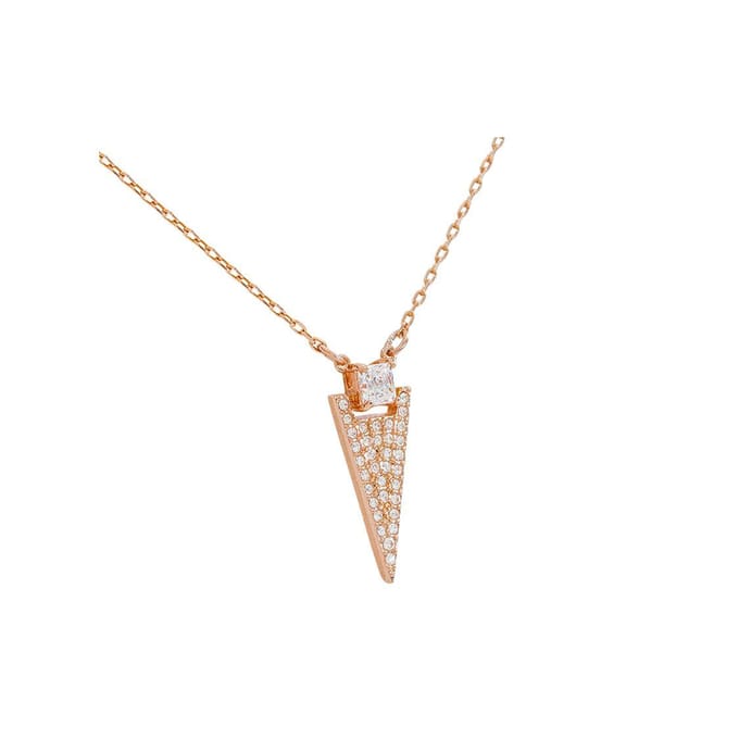 Swarovski Funk Driehoek Belegd V Hanger Ketting Dames ketting Kristal 5241276 Rose Gold,F beige